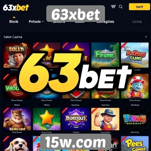 Variedade de jogos disponíveis na 63xbet